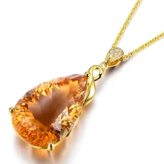 【Jpqueen】立體孔雀鏤空吉祥鍍金項鍊(黃色)