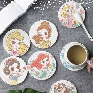 【收納王妃】迪士尼公主 Disney 珪藻土杯墊2入組 矽藻土 矽藻土 愛麗兒 樂佩 仙杜瑞拉(10x10cm)