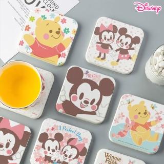 【收納王妃】迪士尼Disney 櫻花季珪藻土杯墊2入組 矽藻土 矽藻土 米奇米妮 小熊維尼(10x10cm)