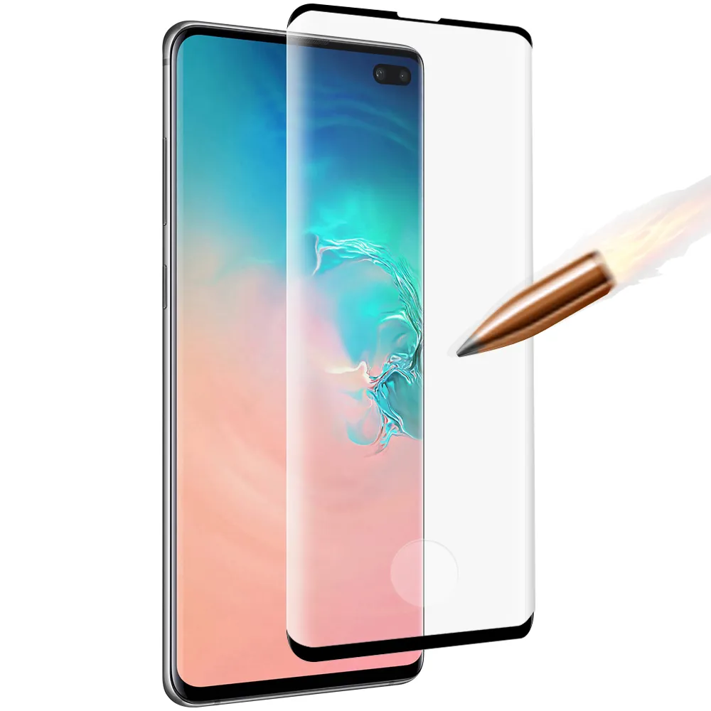 【YANG YI 揚邑】Samsung Galaxy S10+ 滿版鋼化玻璃膜3D曲面指紋解鎖防爆抗刮保護貼