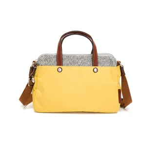 【tripose】漫遊系列岩紋雙拉鍊手提斜背包(活力黃)