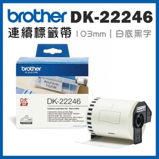 【brother】官方直營 DK-22246 連續標籤帶 耐久型紙質(103mm 白底黑字)