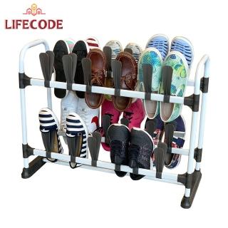 【LIFECODE】《瑞克斯》雙排雙層鞋架(可放24雙鞋)