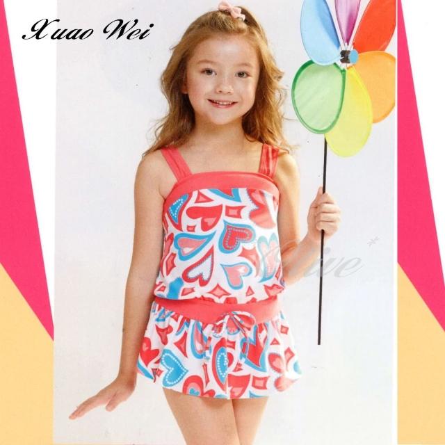 【小薇的店】女童兩件式連身裙泳裝(NO.D85291)