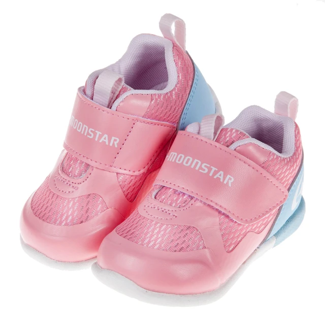 【布布童鞋】Moonstar日本3E寬楦粉色光澤感寶寶機能學步鞋(I0M154G)