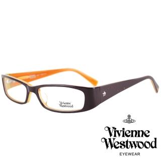 【Vivienne Westwood】浪漫水鑽星星款光學眼鏡(咖啡/黃 VW124 02)