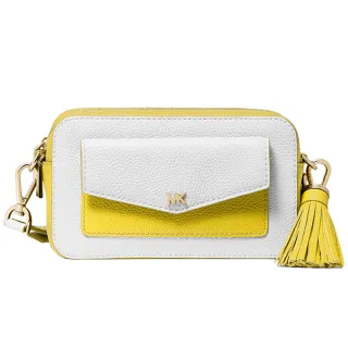 【Michael Kors】CROSSBODIES 黃x白流蘇小款雙層相機包