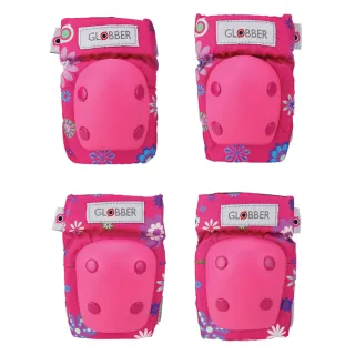 【GLOBBER 哥輪步】官方直營 EVO 兒童護具組-繽紛桃(護肘+護膝、防護、防摔)