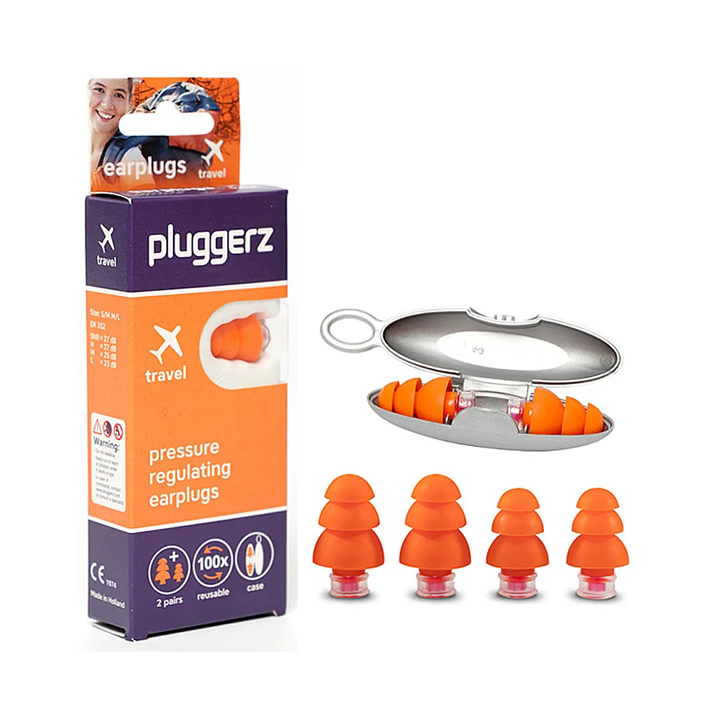 【Pluggerz】荷蘭進口 飛行耳塞 聲音濾波器 1大1小2副裝(耳塞   飛行耳塞 聲音濾波器)