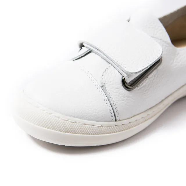 【ALAIN DELON 亞蘭德倫】全真皮休閒舒適平底鞋A79106(2色  淺綠色  白色)