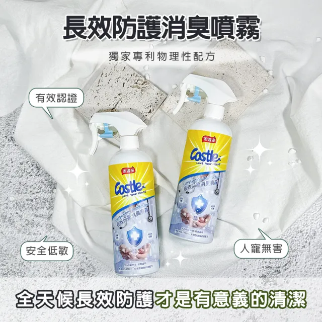 【CASTLE家適多】長效抗菌清潔噴霧500ml-2入(◆防疫◆抗菌液◆抑菌、除臭◆萬用消毒◆天然安心成份)