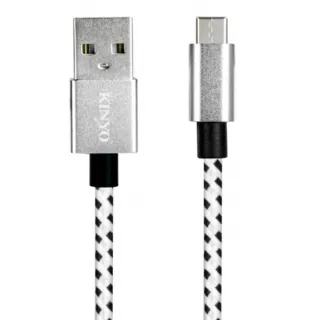 【KINYO】USB Type-C鋁合金快速充電傳輸編織線3M(Type-C)