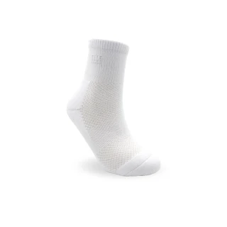 【ELLE HOMME】1/2氣墊舒適運動襪-白(運動襪/男襪/氣墊襪/慢跑襪)
