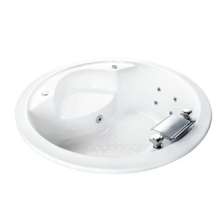 【JTAccord 台灣吉田】T-002-150 嵌入式圓形壓克力按摩浴缸(150cm按摩浴缸)