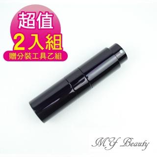 【MYBeauty】2入旋轉收納玻璃填充瓶15ml黑色贈分裝工具乙組(香水分裝小噴瓶/玻璃分裝瓶/按壓式噴霧瓶)