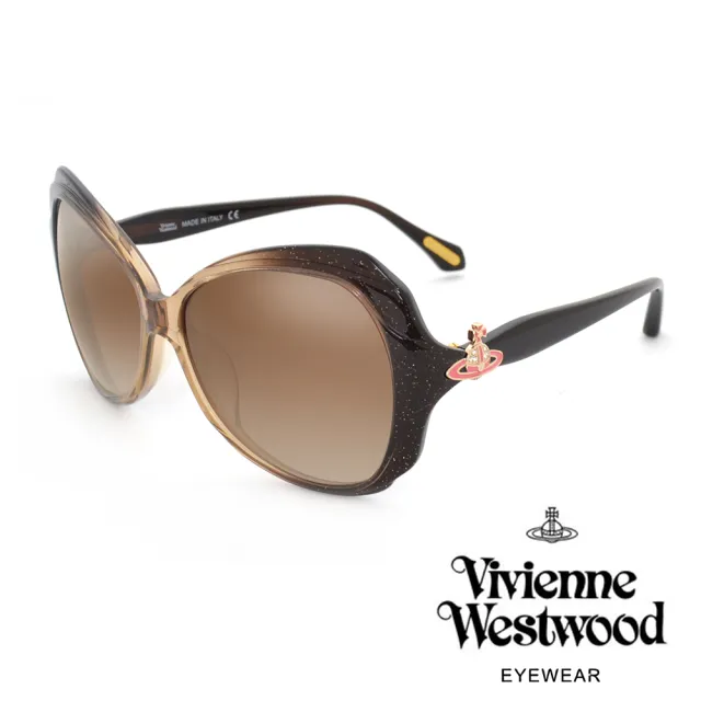 【Vivienne Westwood】英國皇室泰晤士河大框星球款太陽眼鏡(漸層透咖 VW82702)