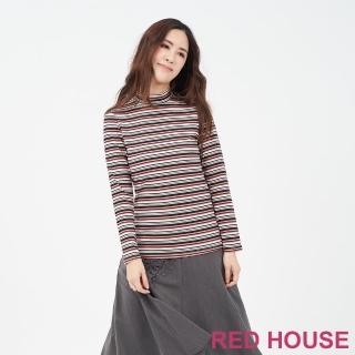 【RED HOUSE 蕾赫斯】條紋微高領上衣(共二色)