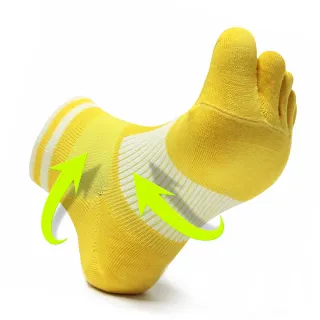 【蒂巴蕾】勁能十足無極限 足弓緩衝型五趾運動襪-女(檸檬黃1入)