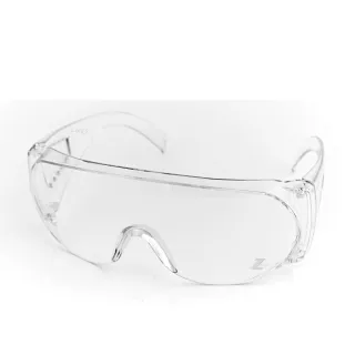 【Z-POLS】防霧升級款可包覆眼鏡於內全透明PC防爆鏡片 抗UV400防風防飛沫防疫眼鏡U1(有無近視皆可用)