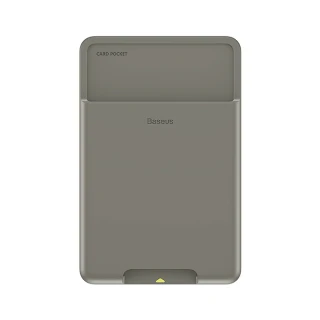 【BASEUS】倍思矽膠多功能手機背貼便攜卡袋/工作證悠遊卡門禁卡收納卡夾套(深灰色)