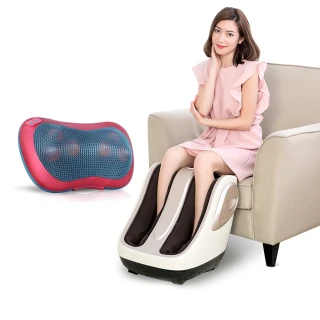 【輝葉】極度深捏3D美腿機+熱感揉震按摩枕(HY-702+HY-1688)