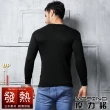 【MORINO】日本發熱纖維長袖圓領衫/長袖T恤(黑色)