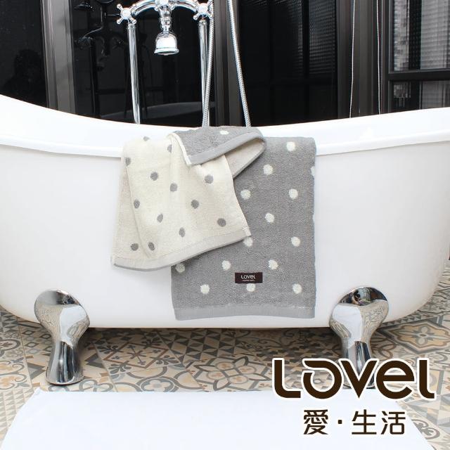 【WUZ 屋子】LOVEL  專利咖啡紗除臭抗UV圓點2件組(浴巾+毛巾)
