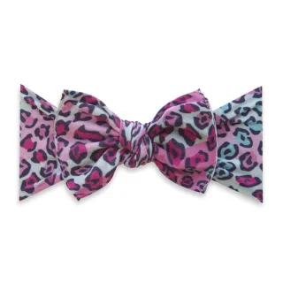 【Baby Bling】純手工極優雅細緻輕柔微彈性/毫無束縛感蝴蝶結髮帶/髮飾_印花款_豹紋女孩(BBRK034)