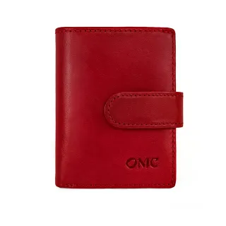 【OMC•植鞣革】 5卡1照直式牛皮小短夾95164-紅色