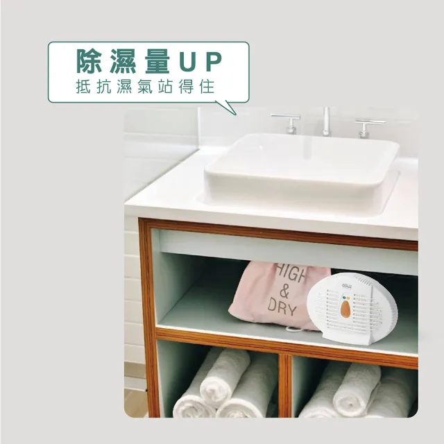 【GW 水玻璃】經典 500 無線式迷你除濕機 2入(E-500)