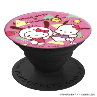 【PopSockets 泡泡騷】美國 No.1 時尚手機支架-凱蒂貓x帕恰狗-蘋果帕恰