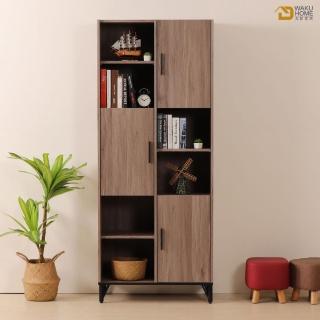 【WAKUHOME 瓦酷傢俱】BROOK淺胡桃木2.7尺右上門書櫃 B001-435-R