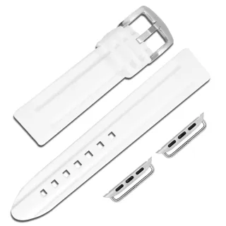 【Watchband】Apple Watch / 38.40.42.44mm / 蘋果手錶替用錶帶 蘋果錶帶 加厚 運動型 矽膠錶帶(白色)
