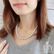 【City Diamond 引雅】日本進口天然AKOYA銀灰珍珠串鍊(東京Yuki系列)