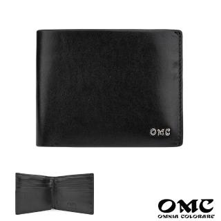 【OMC‧植鞣革】金屬LOGO簡約牛皮短夾95415