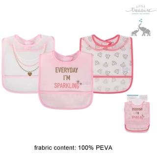 【Luvable Friends 甜蜜寶貝】嬰幼兒雙面防水圍兜3入組 鑽石項鍊(LF75561)