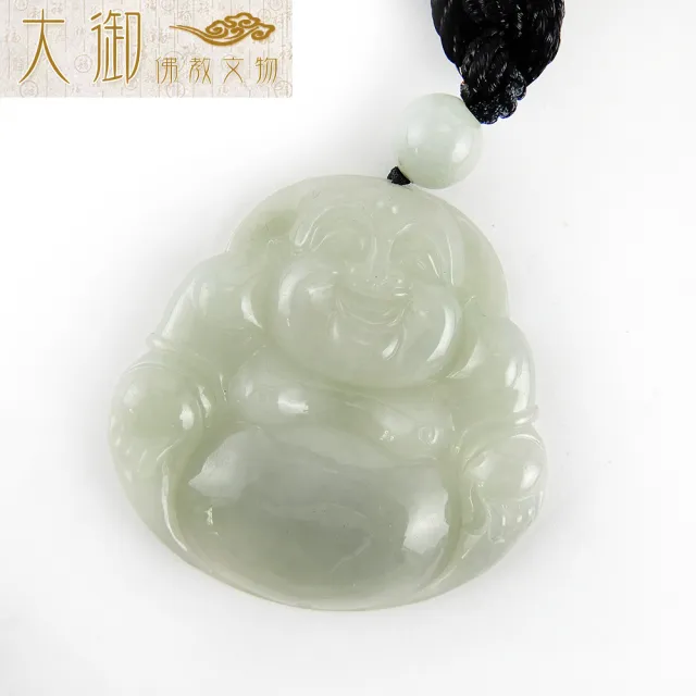【大御佛教文物】招財彌勒冰種翡翠項鍊(2509)