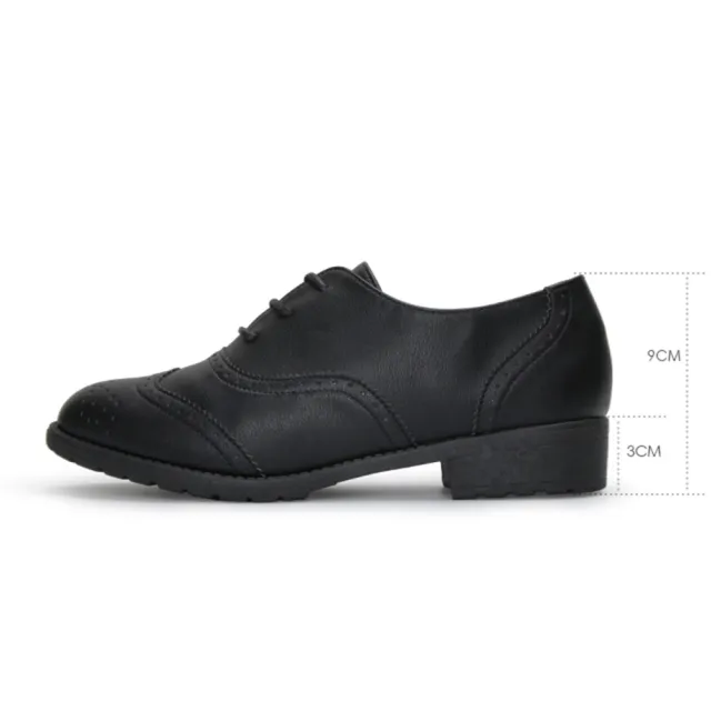 【FUFA Shoes 富發牌】牛津百搭質感低跟鞋-黑/白/杏 FE77(女鞋/牛津鞋/樂福鞋/面試鞋)