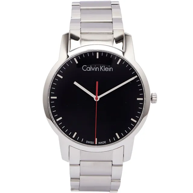 【Calvin Klein】簡潔俐落時尚男性手錶-黑面X銀色/42mm(K2G2G141)