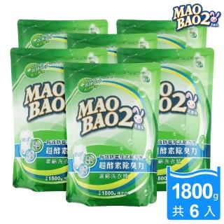 【毛寶兔】超酵素制臭抗菌防黴洗衣精-補充包(1800gX6入)