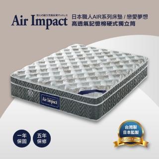【直人木業】戀愛夢想高透氣記憶棉硬式5尺雙人獨立筒(152/188CM)