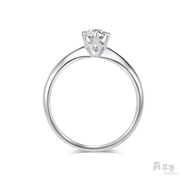 【SOPHIA 蘇菲亞珠寶】30分 F/VVS1 18K金 經典六爪 鑽石戒指