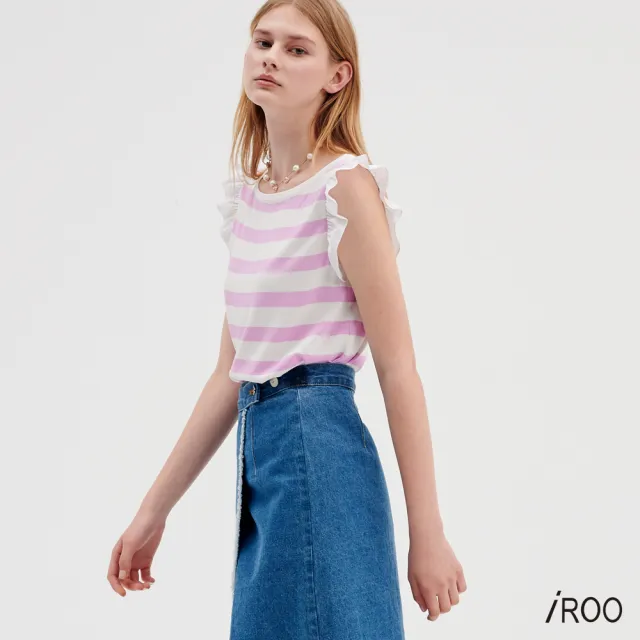 【iROO】條紋針織背心