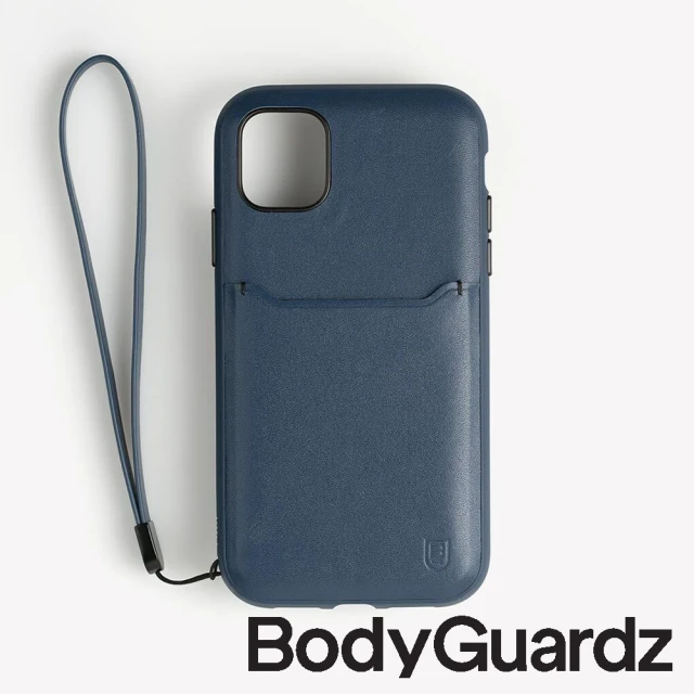 BodyGuardz iPhone 11 Pro Accent Wallet(卡槽頂級真皮軍規殼 - 深藍)