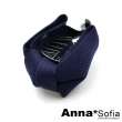 【AnnaSofia】馬尾夾圓夾髮夾髮飾-單色斜紋單層蝶結 現貨(深藍系)