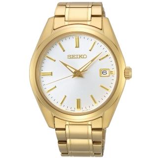 【SEIKO 精工】都會現代大三針時尚男錶-金x白/39mm 雙12限定(SUR314P1/6N52-00A0K)