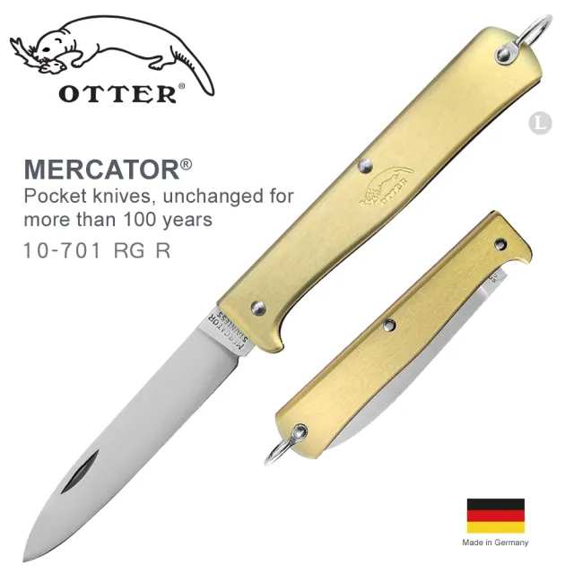 【OTTER】Mercator折刀 小-黃銅握柄(#10-701 RG R)