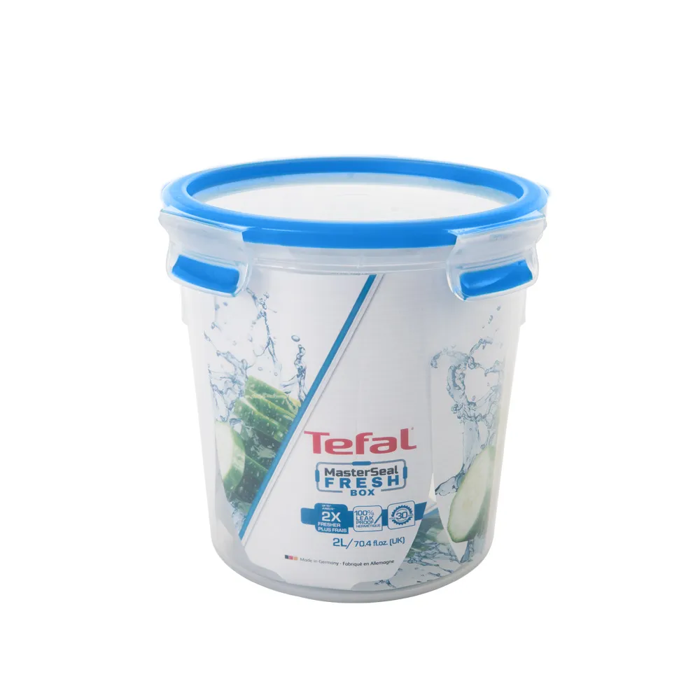 【Tefal 特福】無縫膠圈PP保鮮盒 2L-圓型保存罐