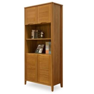 【時尚屋】米堤柚木2.7尺四門書櫃NM29-590(免運費 免組裝 書櫃)