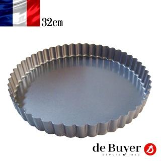 【de Buyer 畢耶】『不沾烘焙系列』圓形直角波浪邊塔模32cm